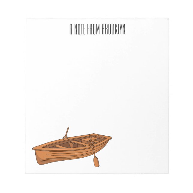 Rowboat cartoon illustration notepad (Front)