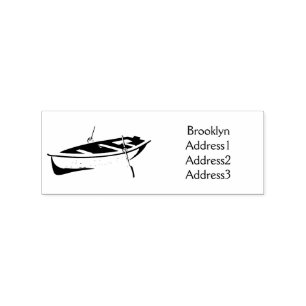 Rowboat cartoon illustration rubber stamp