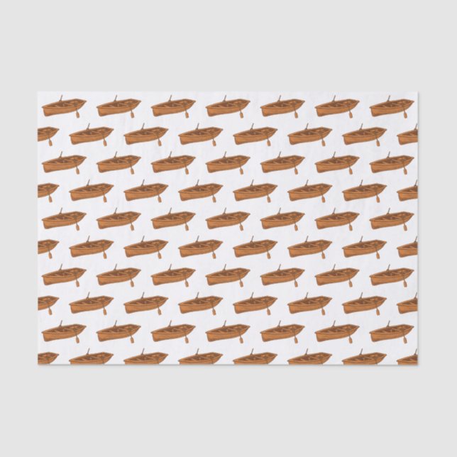 Rowboat cartoon illustration tissue paper (Front)