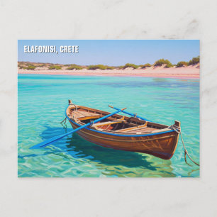 Rowboat Elafonisi Elafonissi Crete Greece Travel Postcard