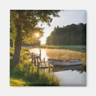 Rowboat Moored at Lake Magnet