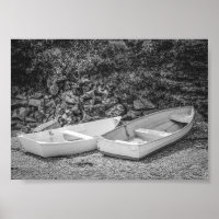 Rowboats Wooden Boats Black and White