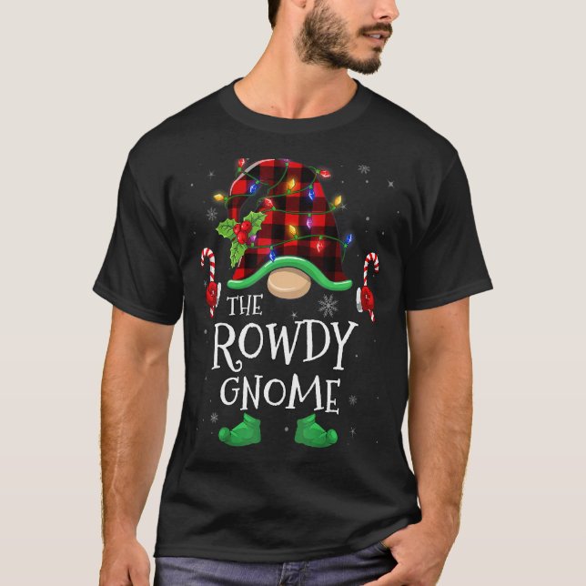 Rowdy Gnome Buffalo Plaid Matching Family Christma T-Shirt (Front)