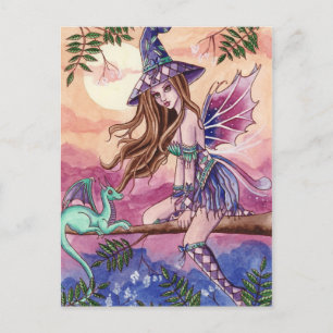 Rowenia - Witch and Dragon Postcard