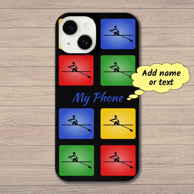 Rowers personalise colourful icons iPhone case (Example: 'Slim Fit' style case for the iPhone 14)