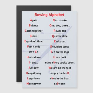 Rowing Alphabet A to Z magnetic card
