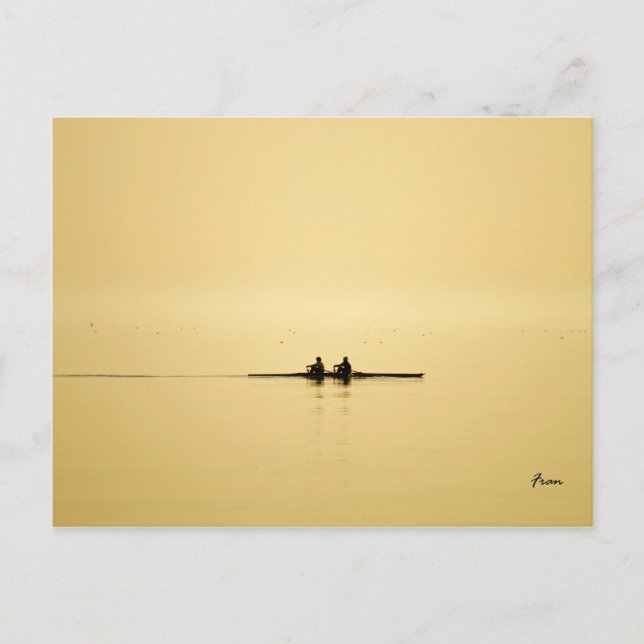 rowing at dusk postcard (Front)