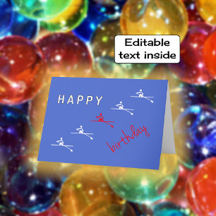 Rowing blue happy birthday card