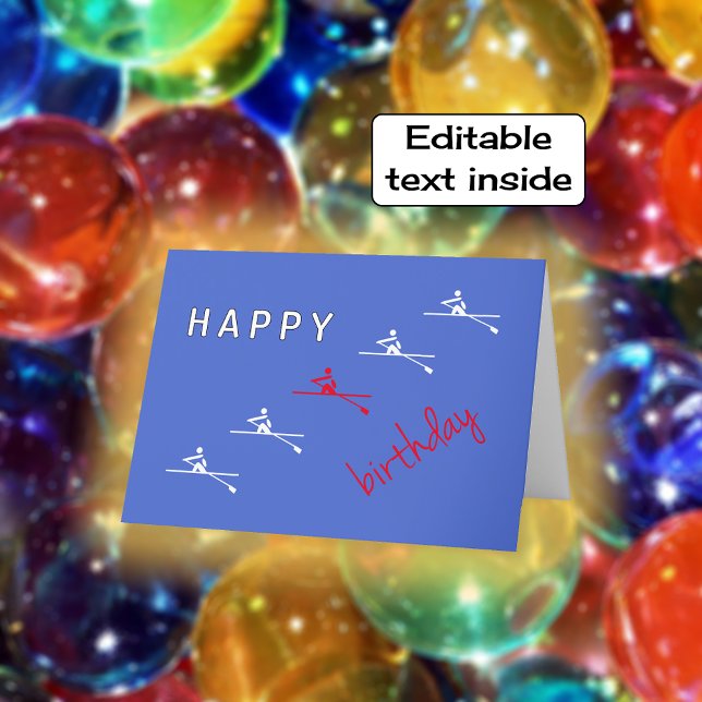 Rowing blue happy birthday card (Creator Uploaded)