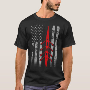 Rowing Boat American Flag T-Shirt