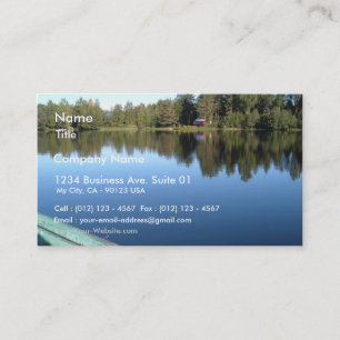 Rowing Boat On Still Lake Business Card