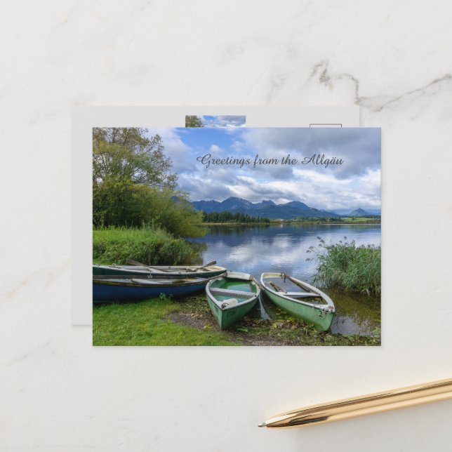 Rowing boats at the lake - Allgäu  Postcard (Front/Back In Situ)