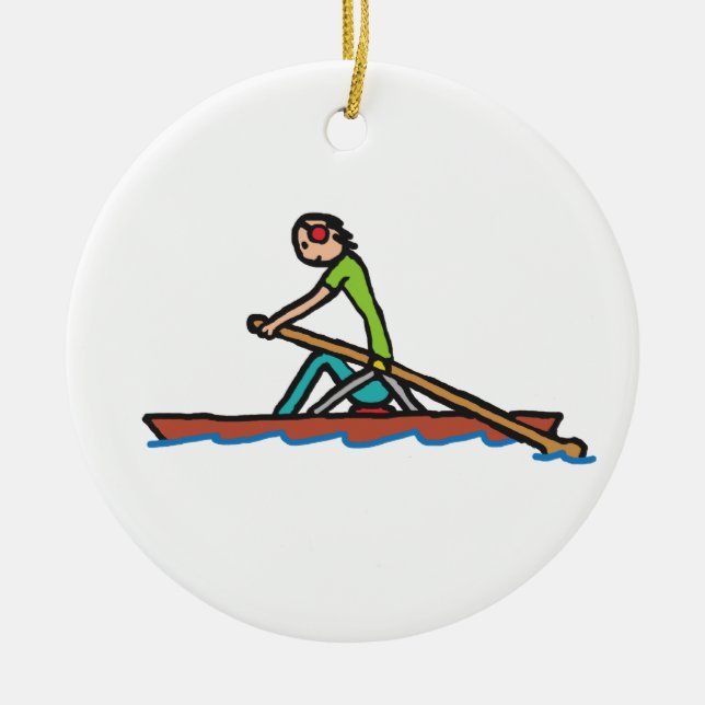 Rowing Ceramic Ornament (Front)