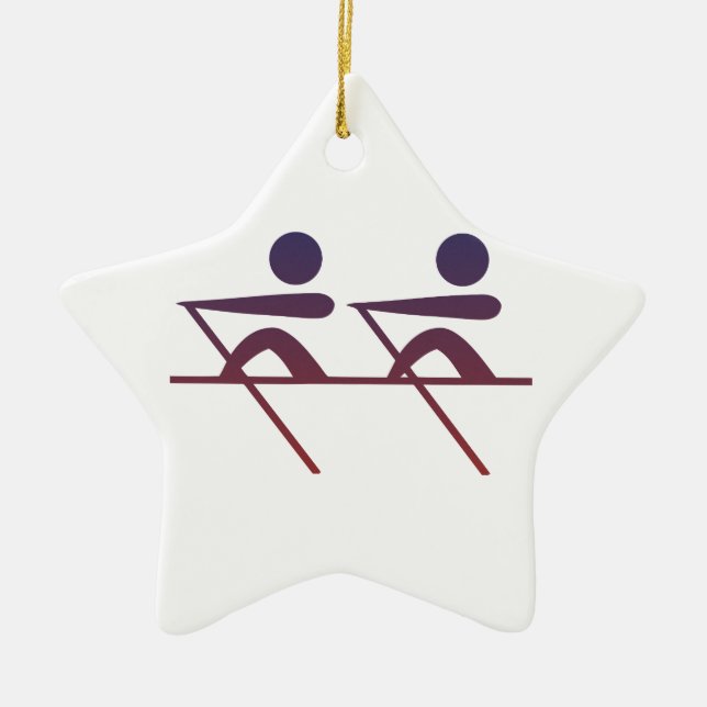 Rowing Ceramic Tree Decoration (Front)