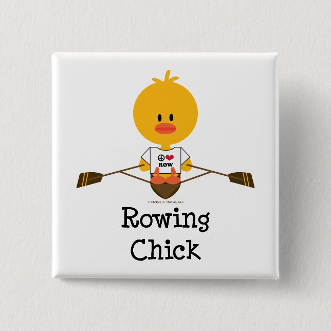 Rowing Chick Button (Front)