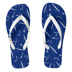 Rowing Club Navy Blue And White Scull Patterned Thongs