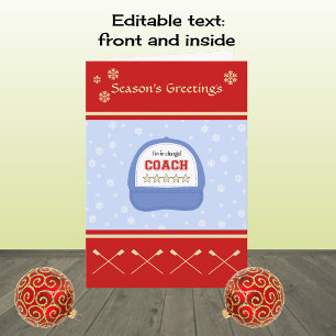 Rowing coach christmas holidays custom greeting holiday card