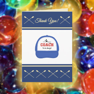 Rowing coach sport thank you card