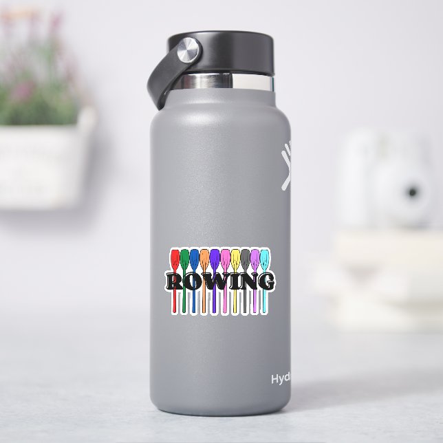 Rowing Colorful Oars Sticker (HydroFlask)