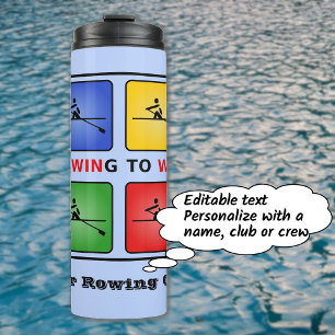 Rowing four colours crew club personalised thermal tumbler