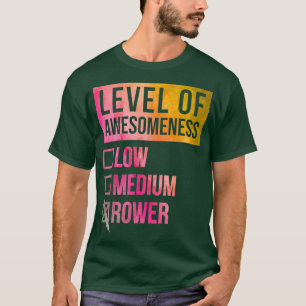 Rowing Funny Art Level Of Rowing in Watercolor T-Shirt