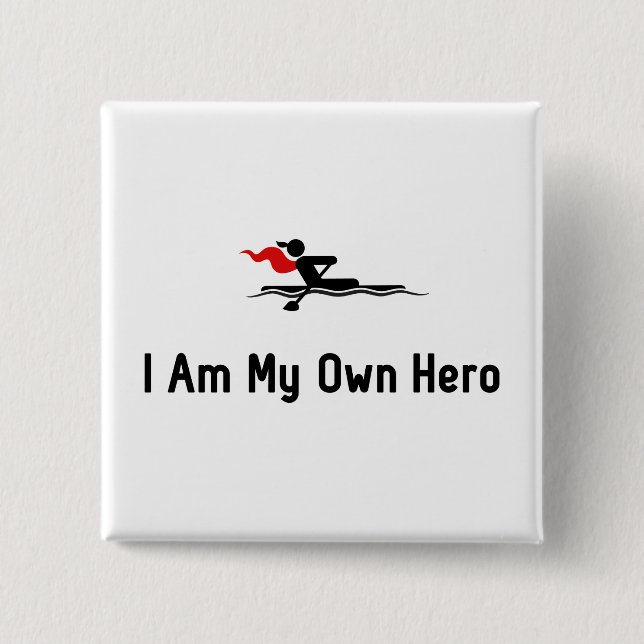 Rowing Hero 15 Cm Square Badge (Front)