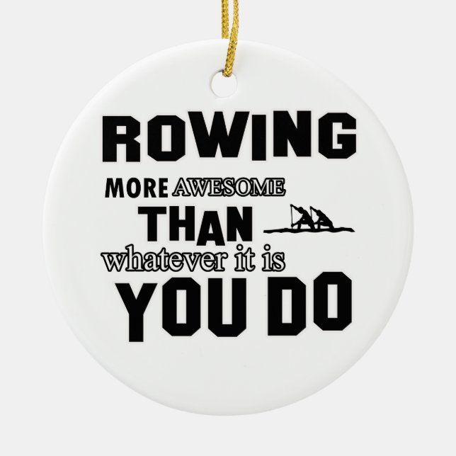 Rowing  more awesome ceramic ornament (Front)