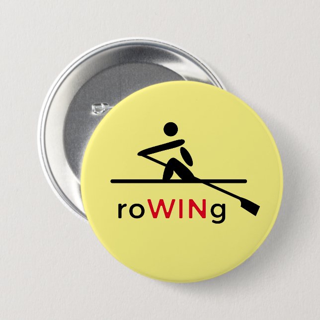 RoWINg motivational yellow 7.5 Cm Round Badge (Front & Back)
