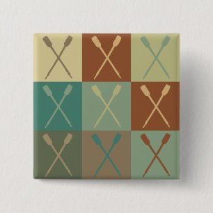 Rowing Pop Art 15 Cm Square Badge