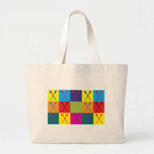 Rowing Pop Art Large Tote Bag