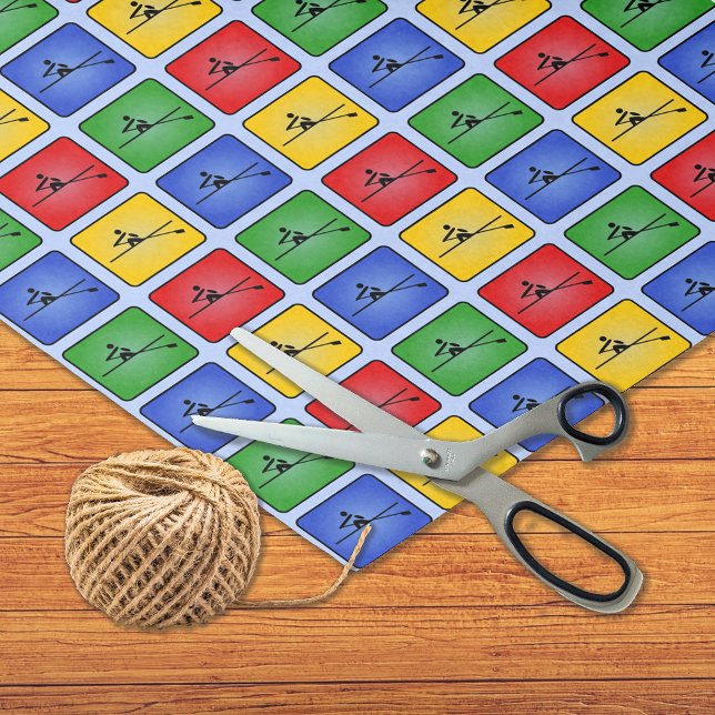 Rowing primary colours sports patterned tissue paper (Creator Uploaded)