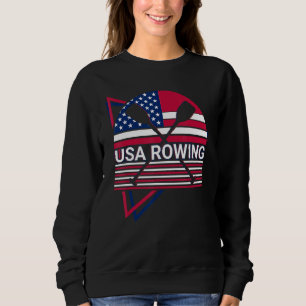 Rowing Row Boat USA Flag Patriotic Usa Rowing Sweatshirt