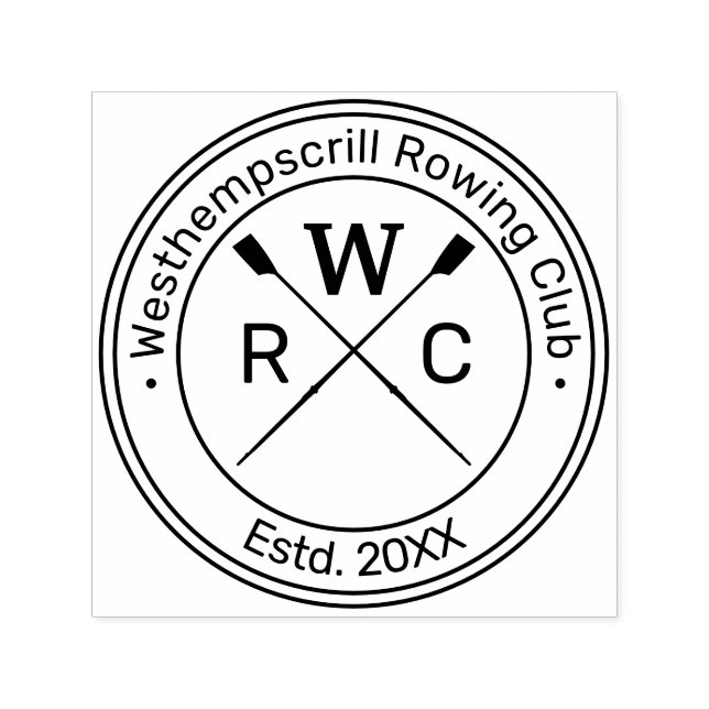 Rowing Rowers Crew Club Round Name Self-inking Stamp (Design)