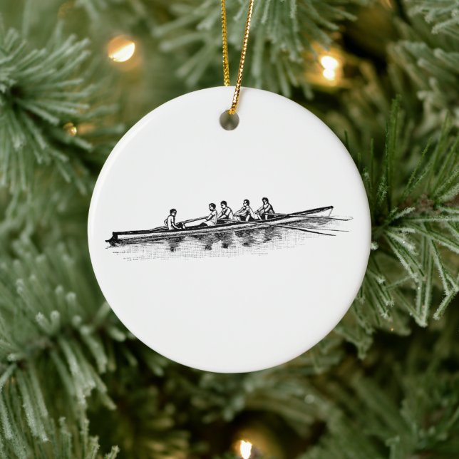Rowing Rowers Crew Team Water Sports Ceramic Ornament (Tree)