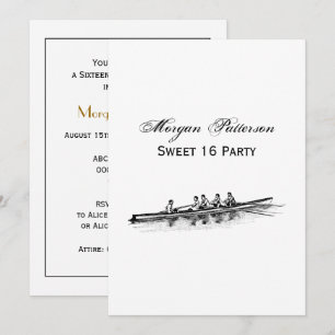 Rowing Rowers Crew Team Water Sports Invitation