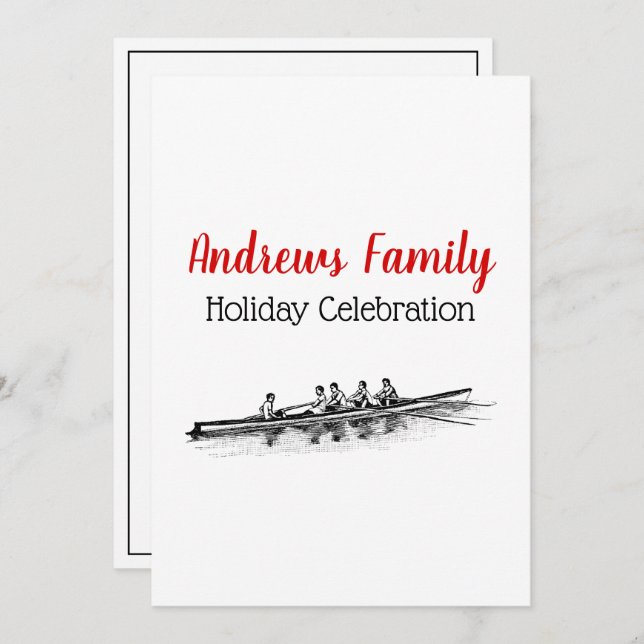 Rowing Rowers Crew Team Water Sports Invitation (Front/Back)