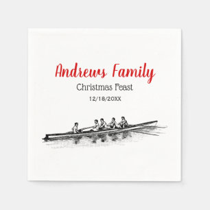 Rowing Rowers Crew Team Water Sports Napkin