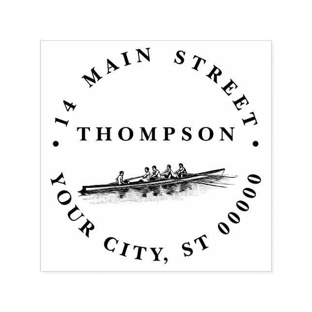 Rowing Rowers Crew Team Water Sports Self-inking Stamp (Design)