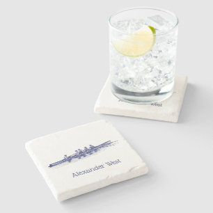 Rowing Rowers Crew Team Water Sports Stone Coaster