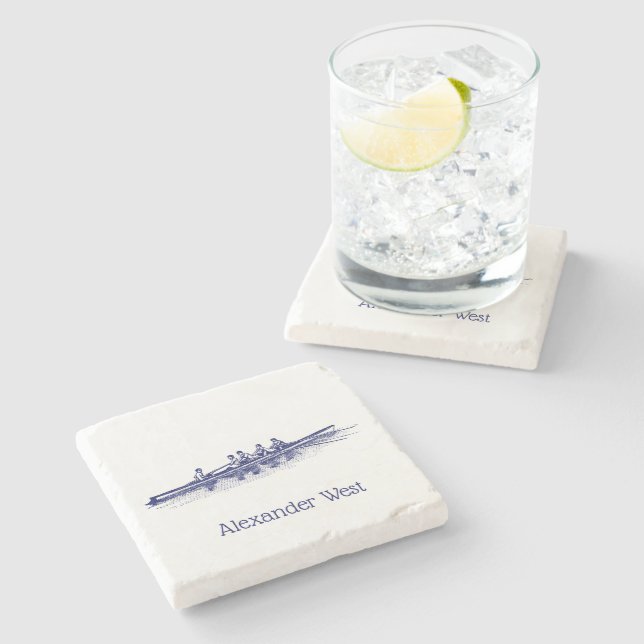 Rowing Rowers Crew Team Water Sports Stone Coaster (Side)