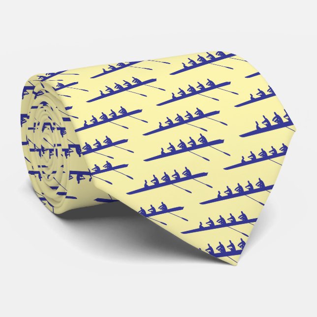 Rowing Rowers DIY Colours 4 Crew Team Lt Ylo Dp Bl Tie (Rolled)