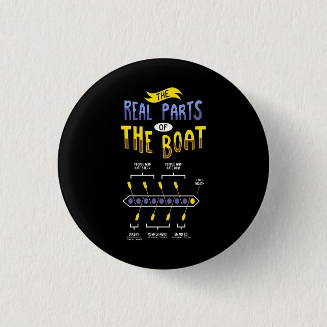 Rowing Rowing Boat 3 Cm Round Badge (Front)