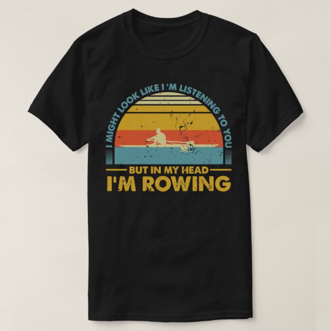 Rowing Rowing Vintage Saying T-Shirt (Design Front)