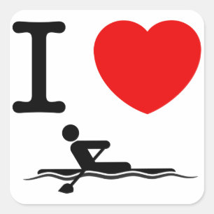 Rowing Square Sticker