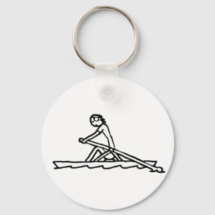 Rowing Stickman Key Ring