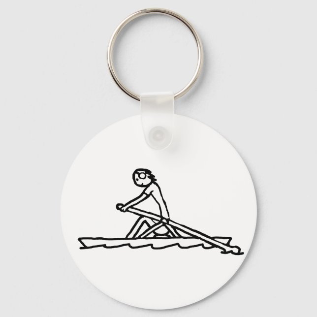 Rowing Stickman Key Ring (Front)
