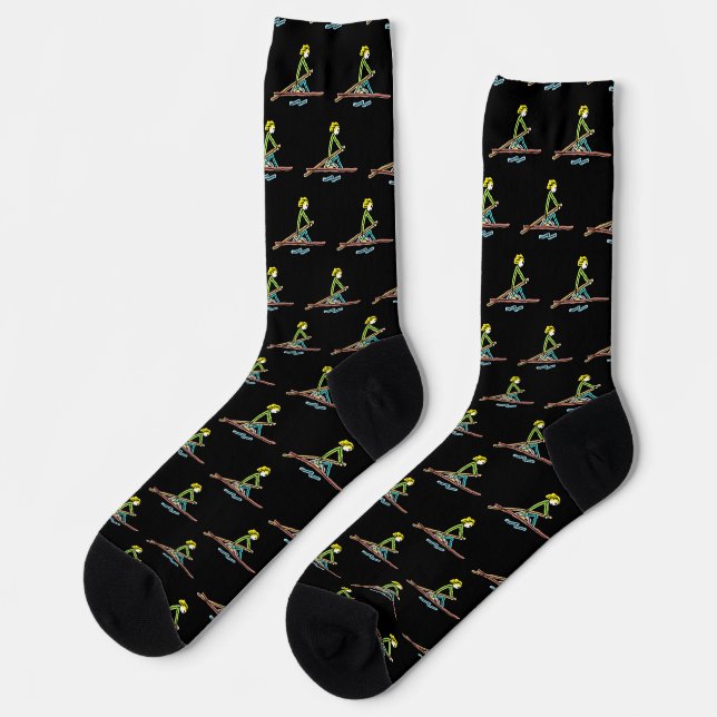 Rowing Stickman Socks (Left)