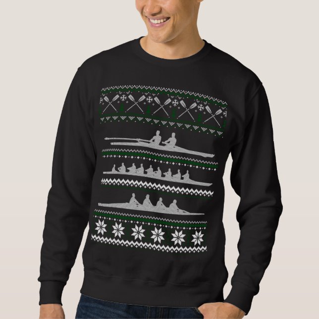 Rowing Team Funny Noel Gift Ugly Christmas Sweater (Front)