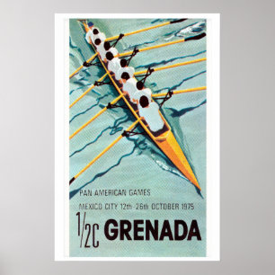 Rowing Team Matchbox Art Print, Lithuanian Vintage Poster