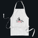 Rowing to WIN inspirational Standard Apron<br><div class="desc">A fun apron that has a motivational,  inspirational caption,  with a pictogram of a single rower. ROWING in bold letters,  with WIN in red capitals. Fun and practical for anyone who enjoys rowing.</div>
